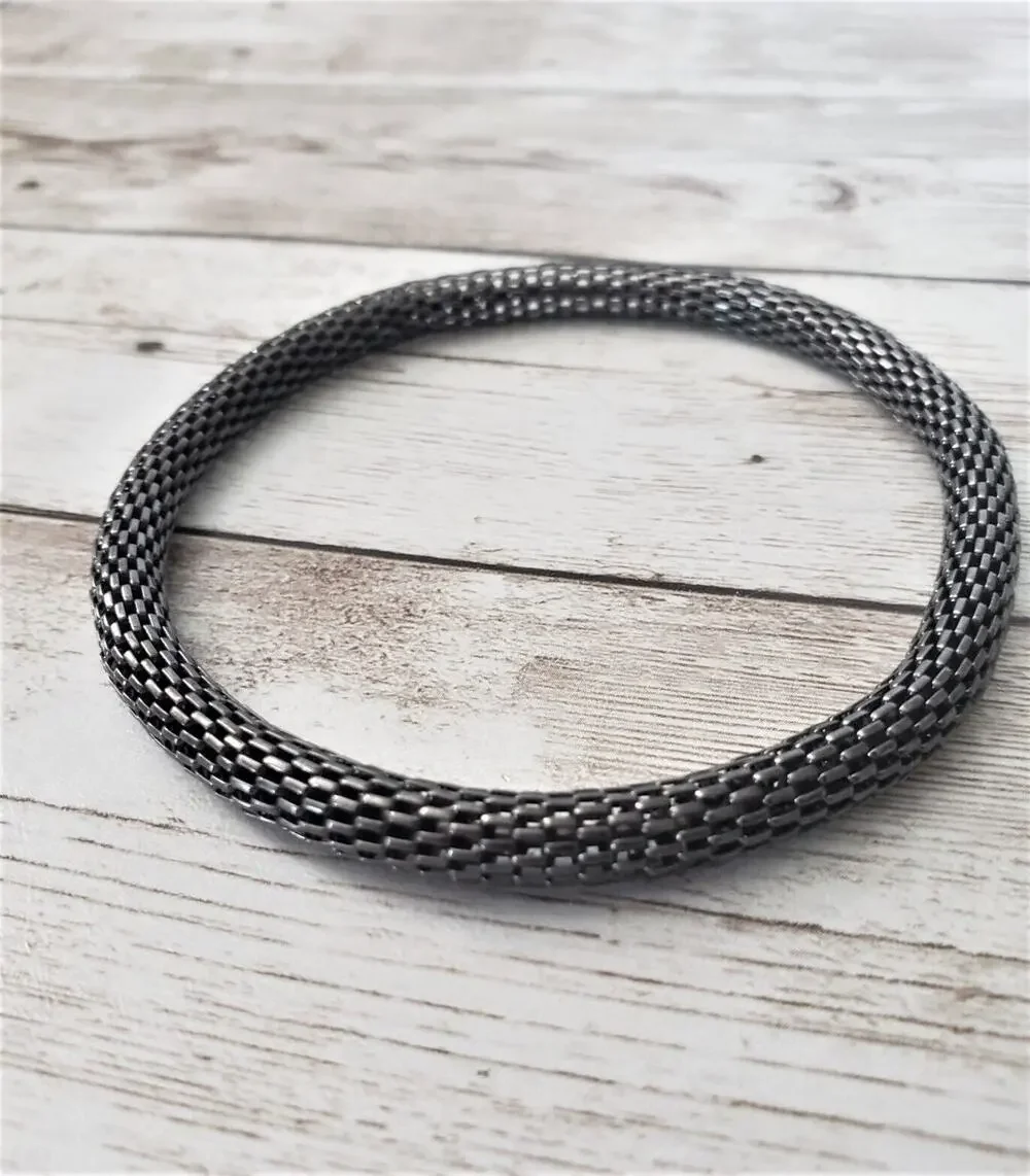 Vintage Bracelet / Bangle Metallic Dark Gray
